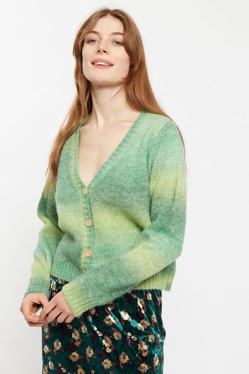 Louche Thao V Neck Space Dyed Cardigan